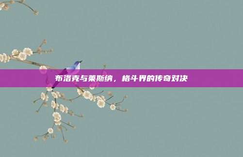 布洛克与莱斯纳，格斗界的传奇对决
