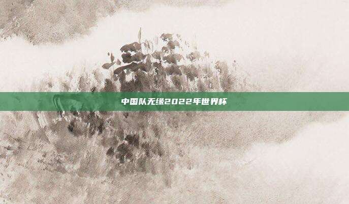 中国队无缘2022年世界杯