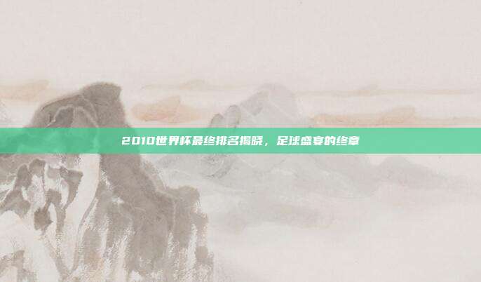 2010世界杯最终排名揭晓,足球盛宴的终章