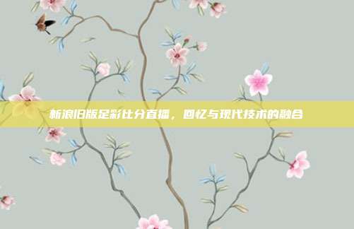 新浪旧版足彩比分直播,回忆与现代技术的融合