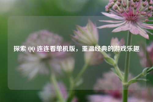 探索 QQ 连连看单机版，重温经典的游戏乐趣