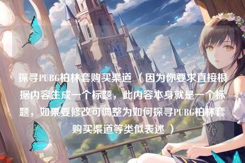 探寻PUBG柏林套购买渠道 （因为你要求直接根据内容生成一个标题，此内容本身就是一个标题，如果要修改可调整为如何探寻PUBG柏林套购买渠道等类似表述 ）