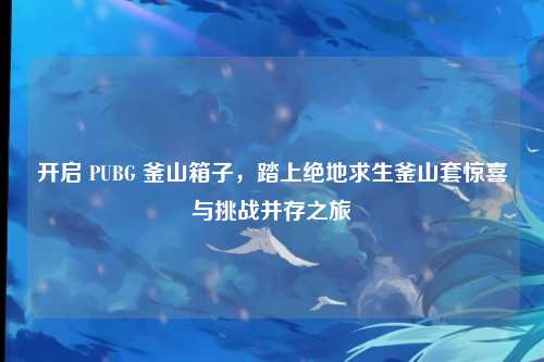 开启 PUBG 釜山箱子,踏上绝地求生釜山套惊喜与挑战并存之旅