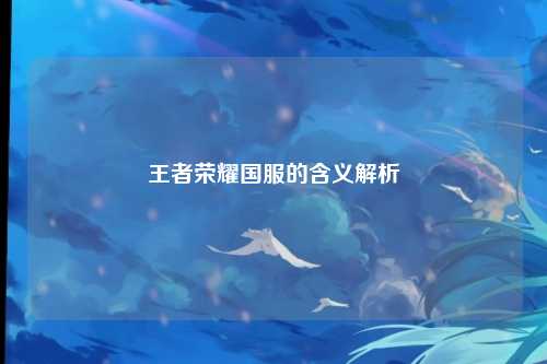 王者荣耀国服的含义解析