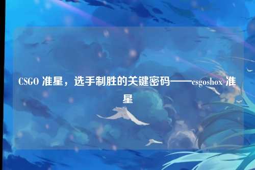 CSGO 准星,选手制胜的关键密码——csgoshox 准星